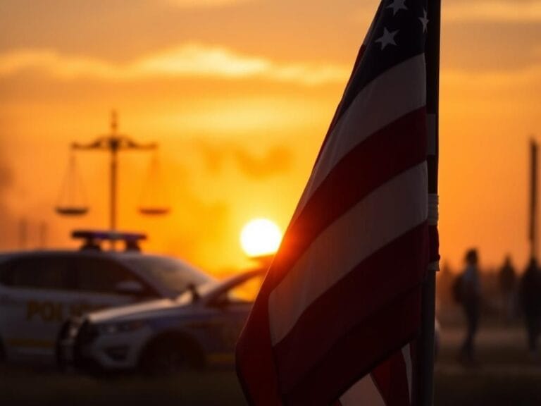 Flick International American flag waving gently in a golden sunset, symbolizing national pride