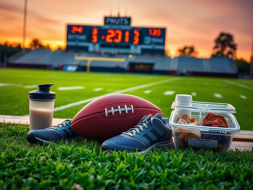 Flick International A dynamic football scene featuring a resting football beside worn athletic shoes, symbolizing athletic commitment and growth.