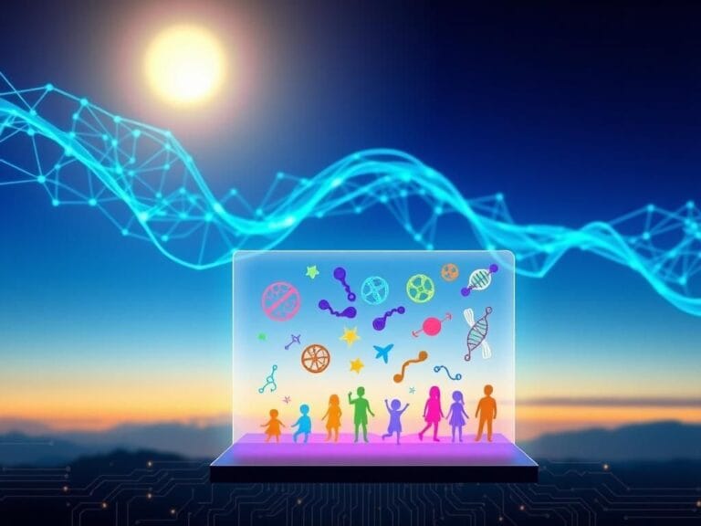 Flick International Abstract representation of neural networks symbolizing AI in healthcare