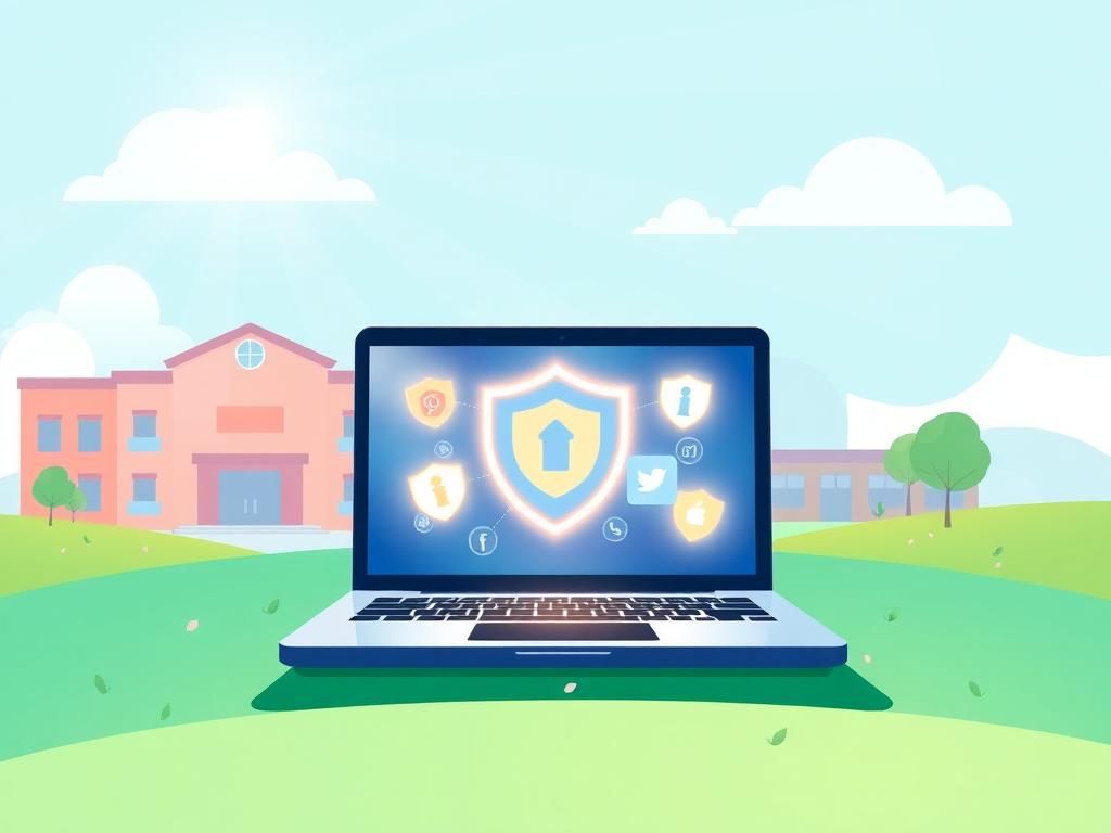 Flick International digital illustration of a serene landscape symbolizing online safety for teens