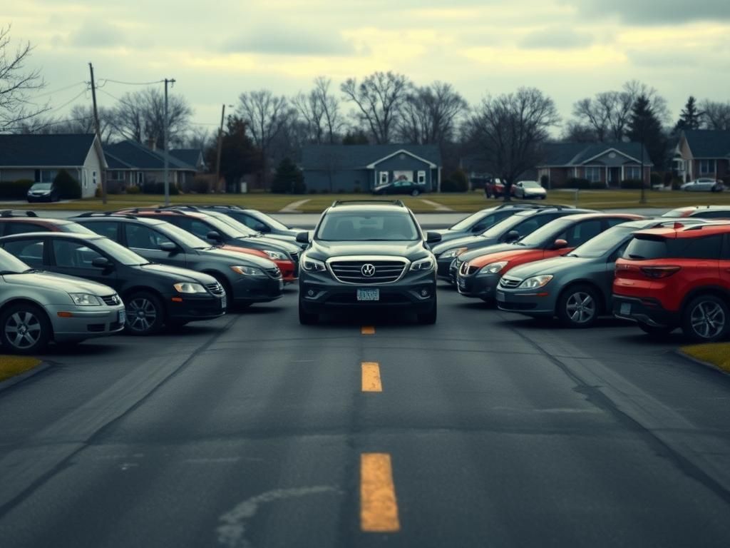 Flick International A tense scene in Broadview, Illinois, showing 10 cars encircling a federal vehicle during a confrontation.