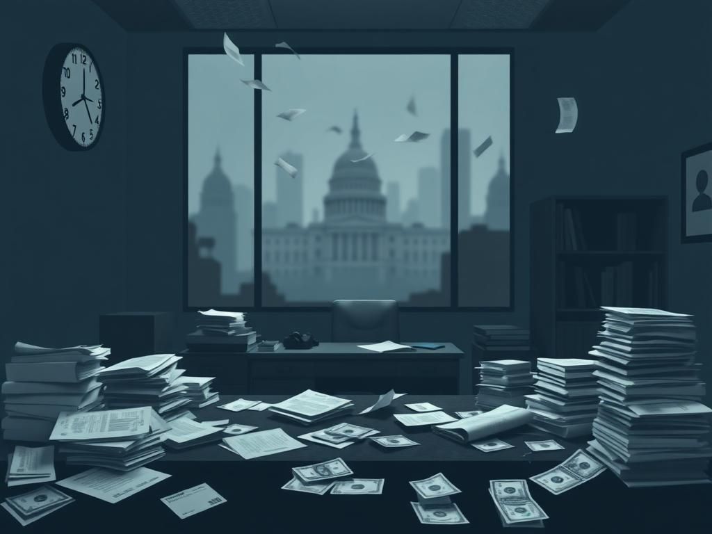 Flick International Abandoned office space symbolizing government shutdown's impact