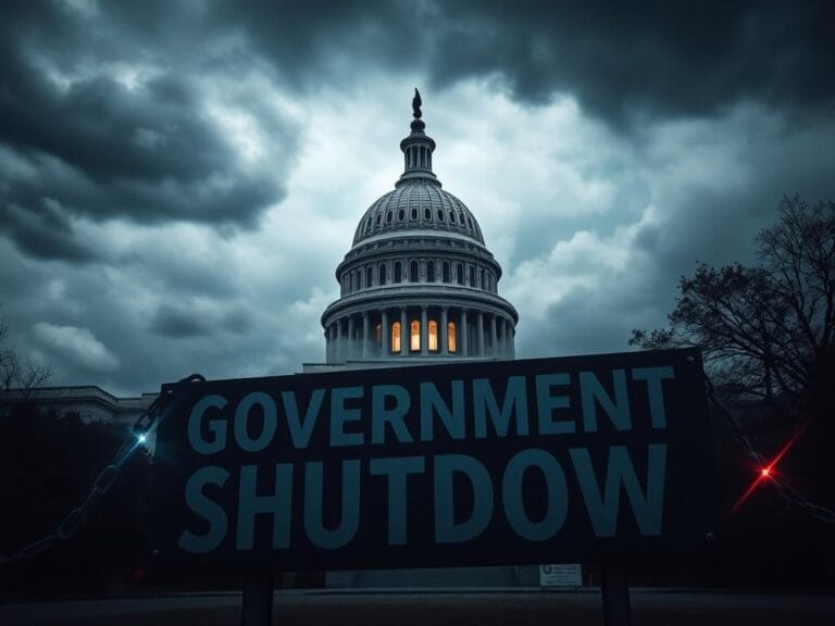 Flick International Dramatic view of the Capitol building shrouded in storm clouds symbolizing political turmoil