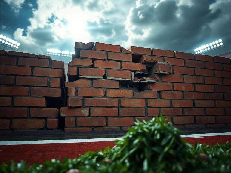 Flick International Dramatic impact site of Oklahoma wide receiver Keontez Lewis colliding with brick wall