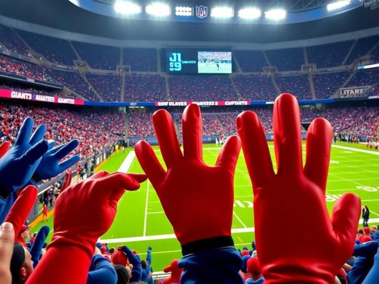 Flick International Vibrant stadium scene during an NFL game featuring New York Giants' colors