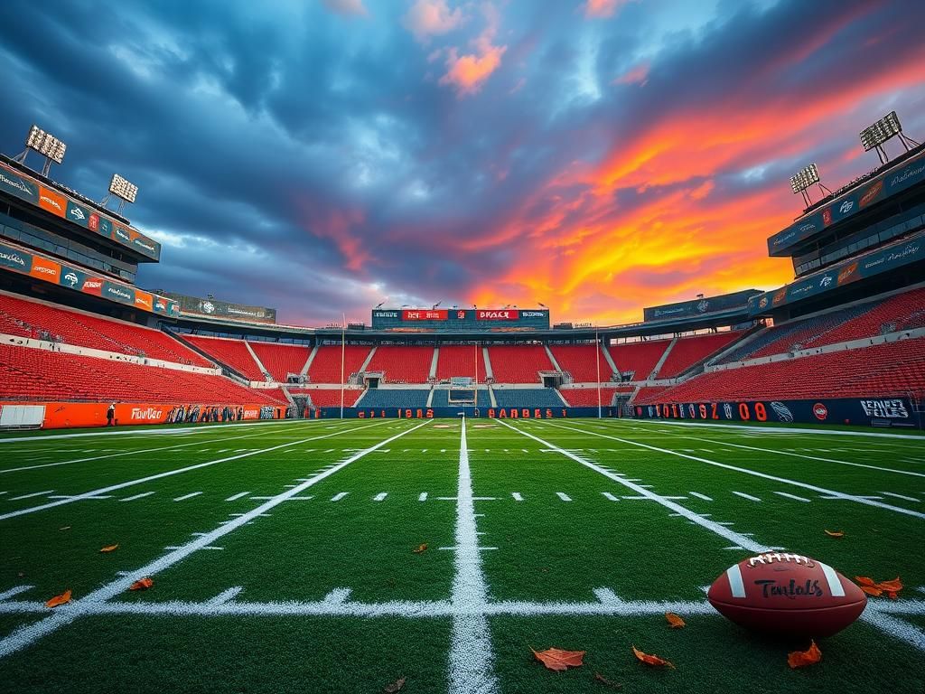 Flick International Intense football game atmosphere in an empty stadium