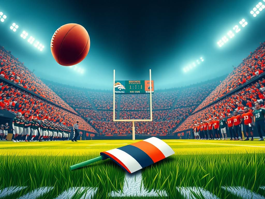 Flick International A dramatic moment in a football game with a quarterback throwing a pass amidst a cheering crowd.