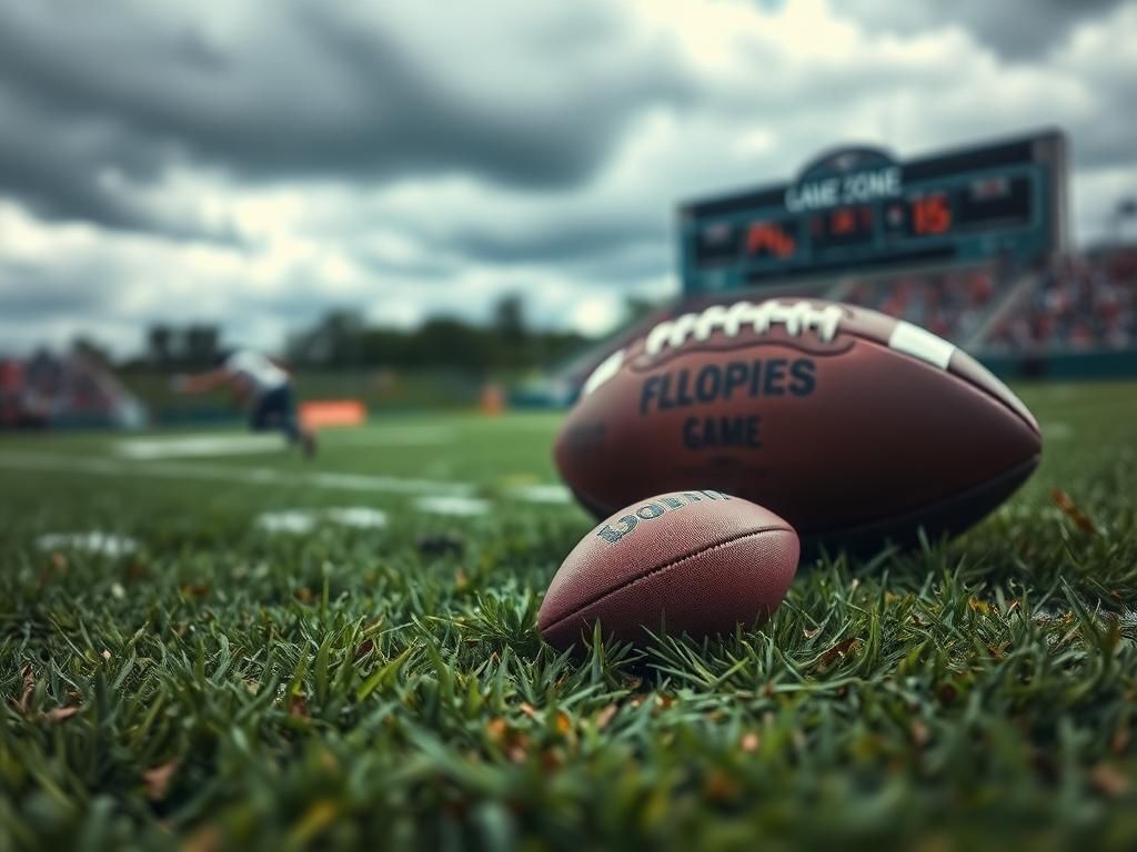 Flick International Discarded football on a green field representing a crucial fumble