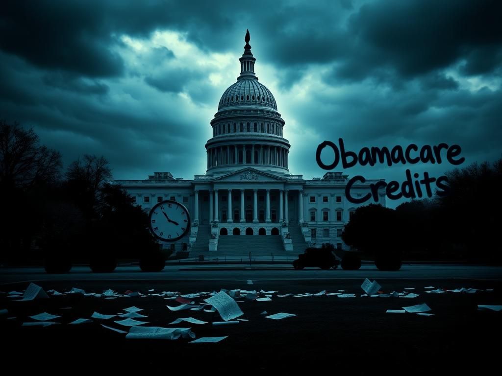 Flick International A stormy U.S. Capitol silhouetted against dark clouds, symbolizing the ongoing government shutdown.