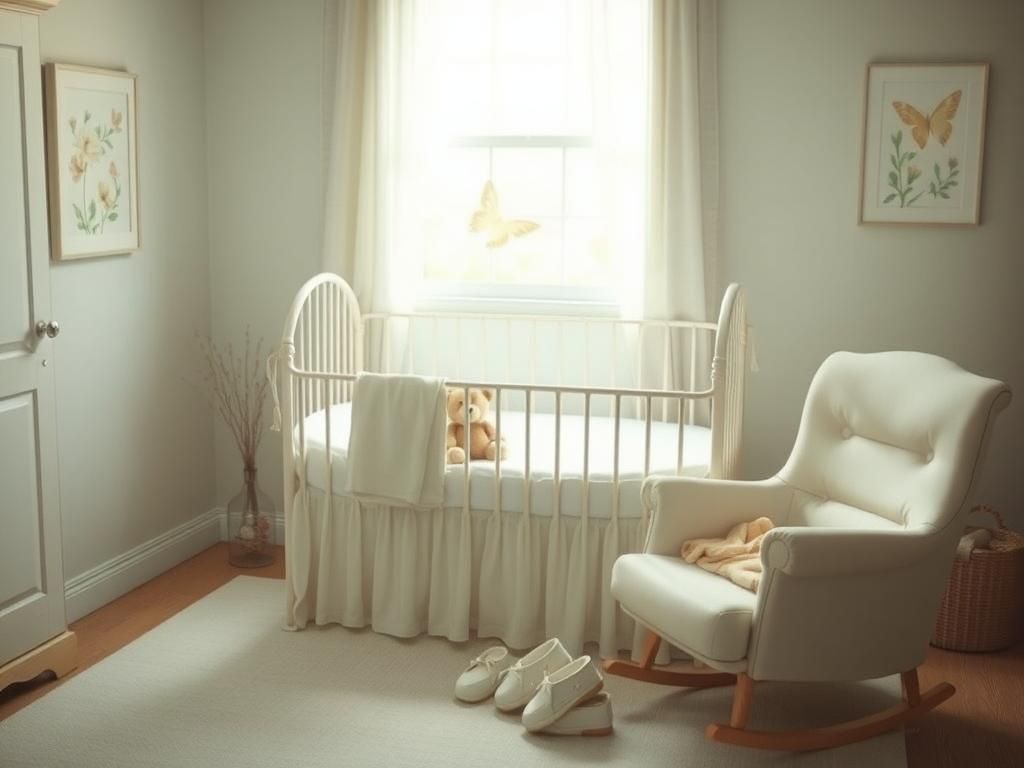 Flick International Peaceful nursery scene with crib and soft light