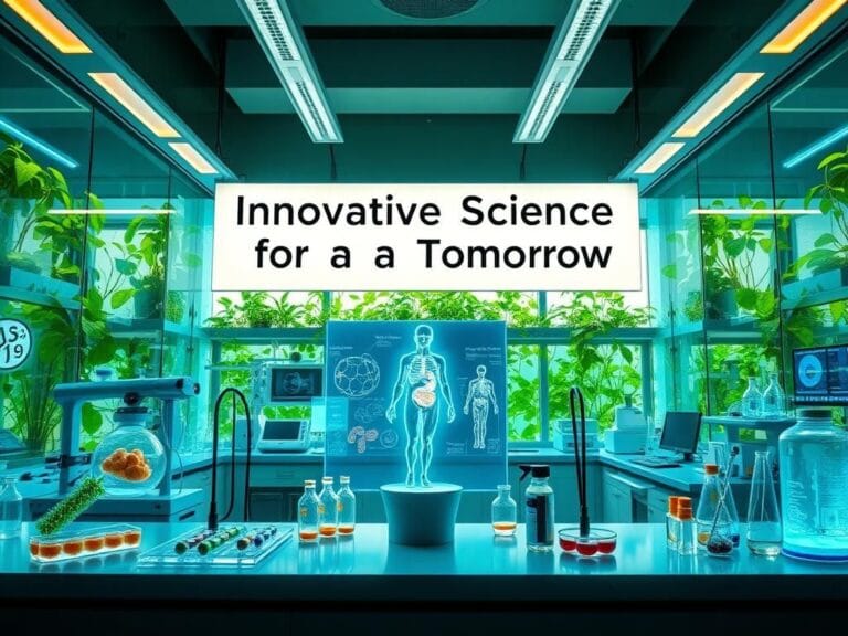 Flick International High-tech laboratory scene showcasing innovative biomedical research equipment and holographic displays of human organs.