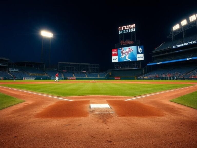 Flick International Dramatic baseball scene at Citizens Bank Park during a nighttime game