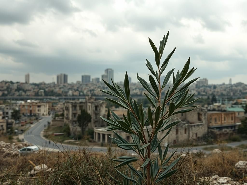 Flick International A somber landscape of Jerusalem's skyline reflecting uncertainty and conflict.