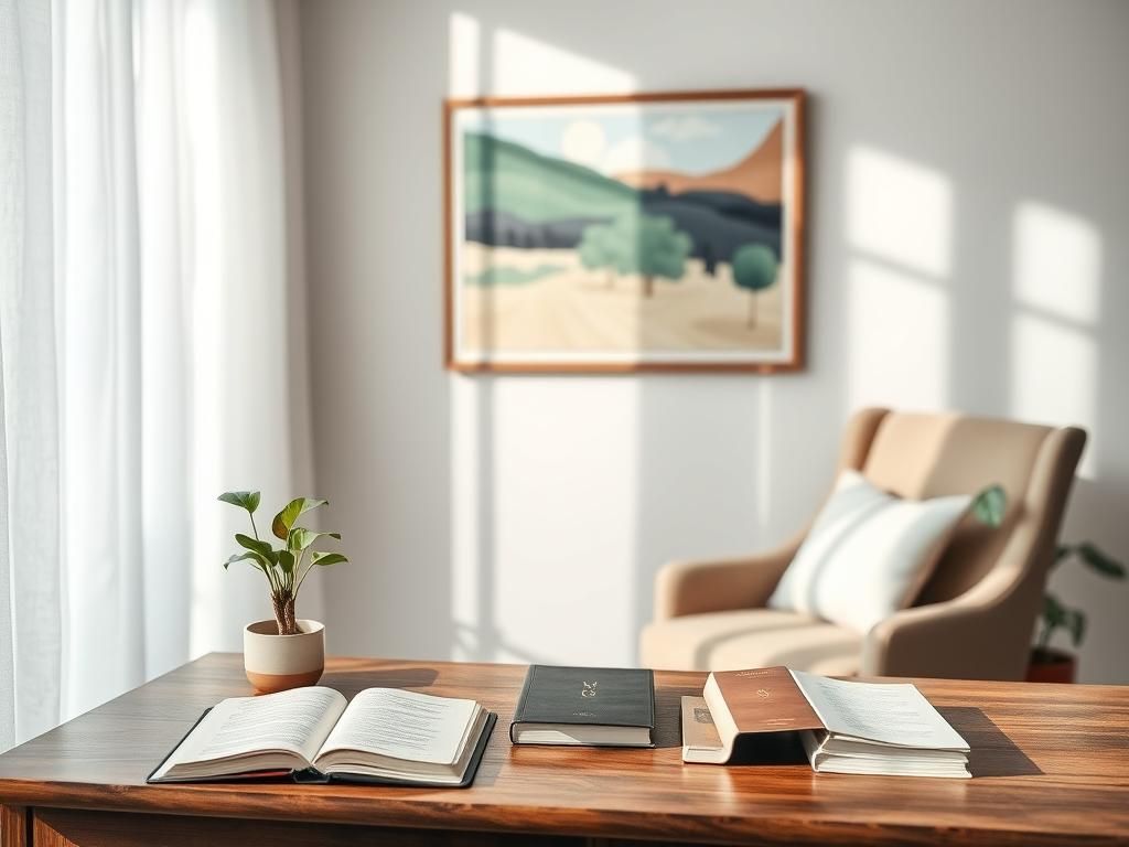 Flick International A serene and inviting therapy office space designed for healing and reflection