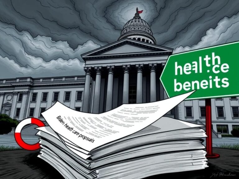 Flick International Illustration of a government building with columns amid a tumultuous sky, symbolizing political negotiations.