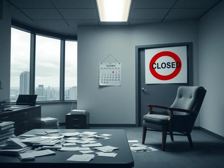 Flick International Empty office desk representing job losses during government shutdown