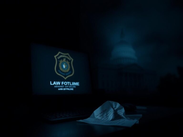 Flick International A dimly lit room with a glowing computer screen displaying threats against a law enforcement officer.