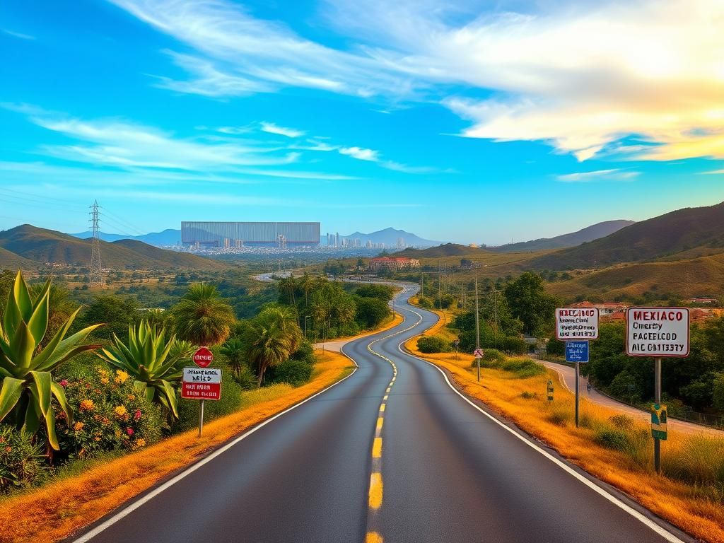 Flick International A vibrant depiction of the Cuban-led caravan's journey through lush green landscapes towards Mexico City