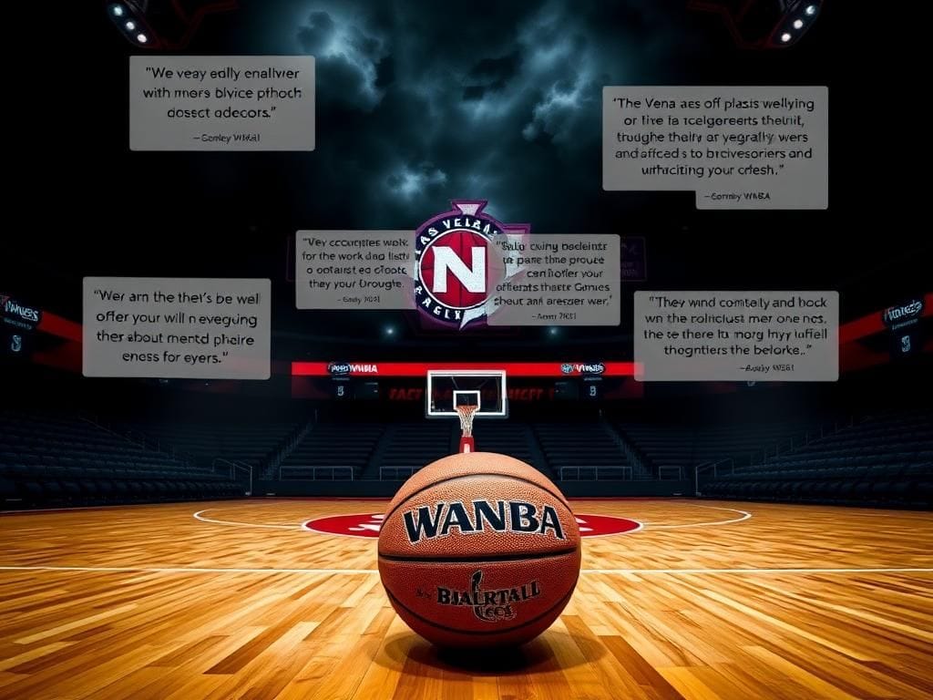 Flick International Empty WNBA basketball court with Las Vegas Aces logo highlighting league tension