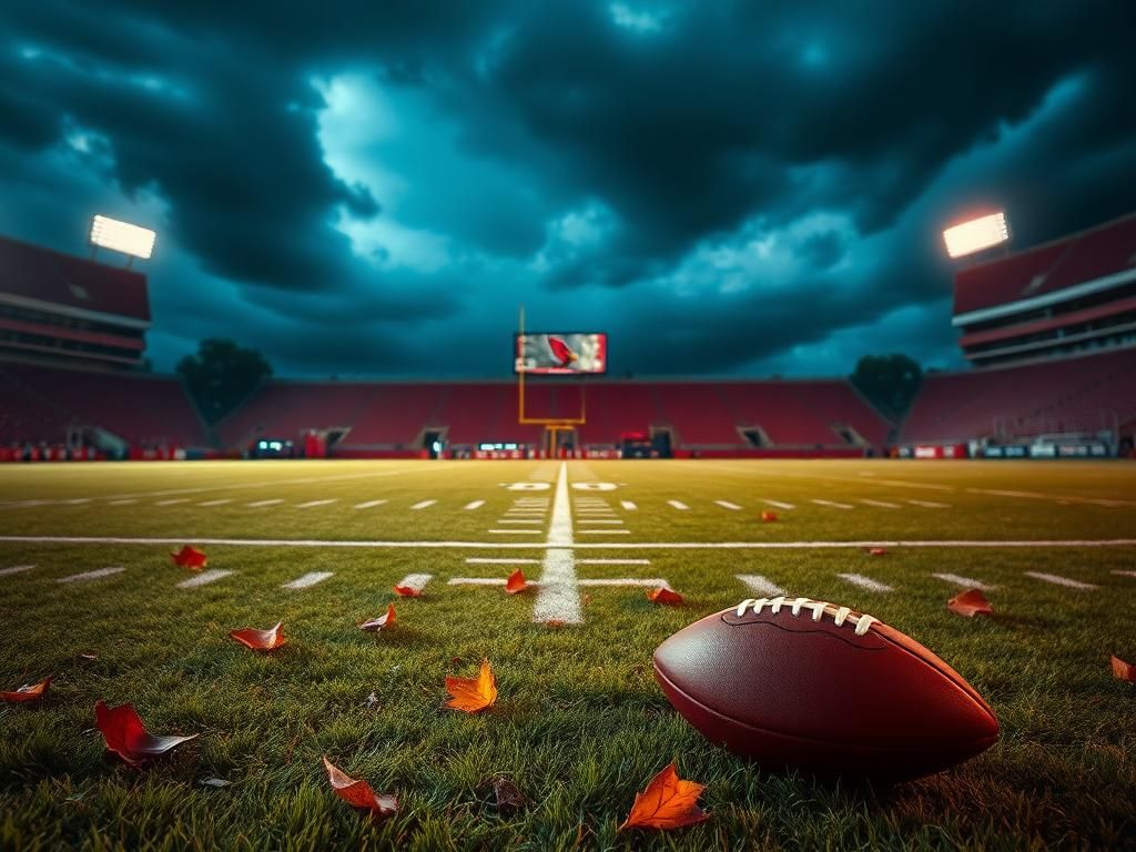 Flick International A dramatic football field scene depicting tension after a game