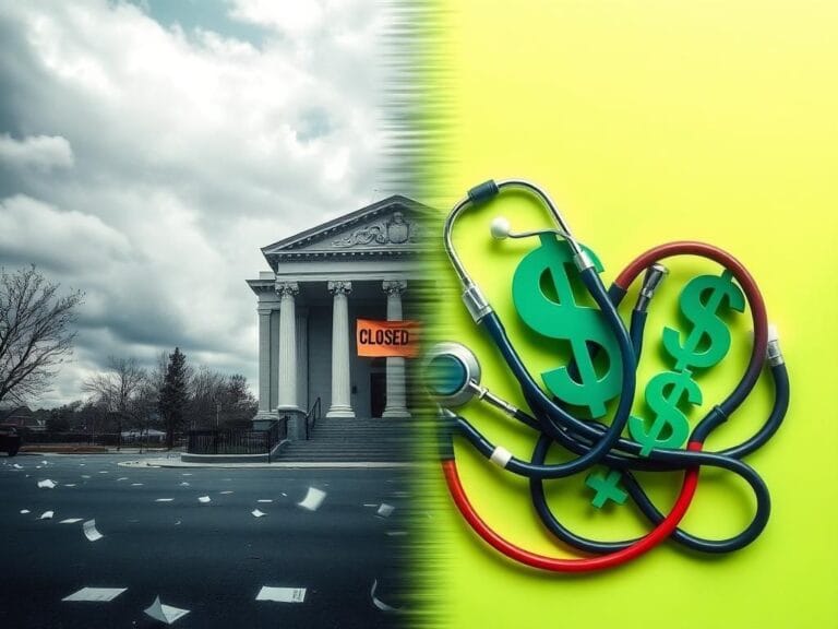 Flick International Split image depicting contrasting political scenes during government shutdown