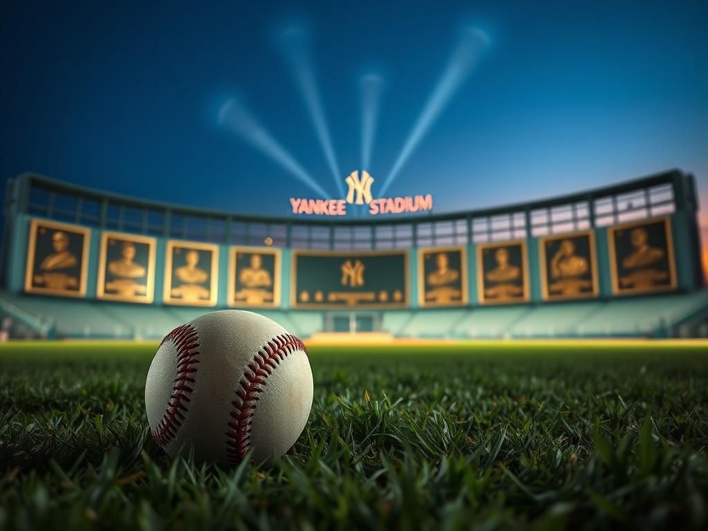 Flick International Serene view of Monument Park at Yankee Stadium with ethereal lights