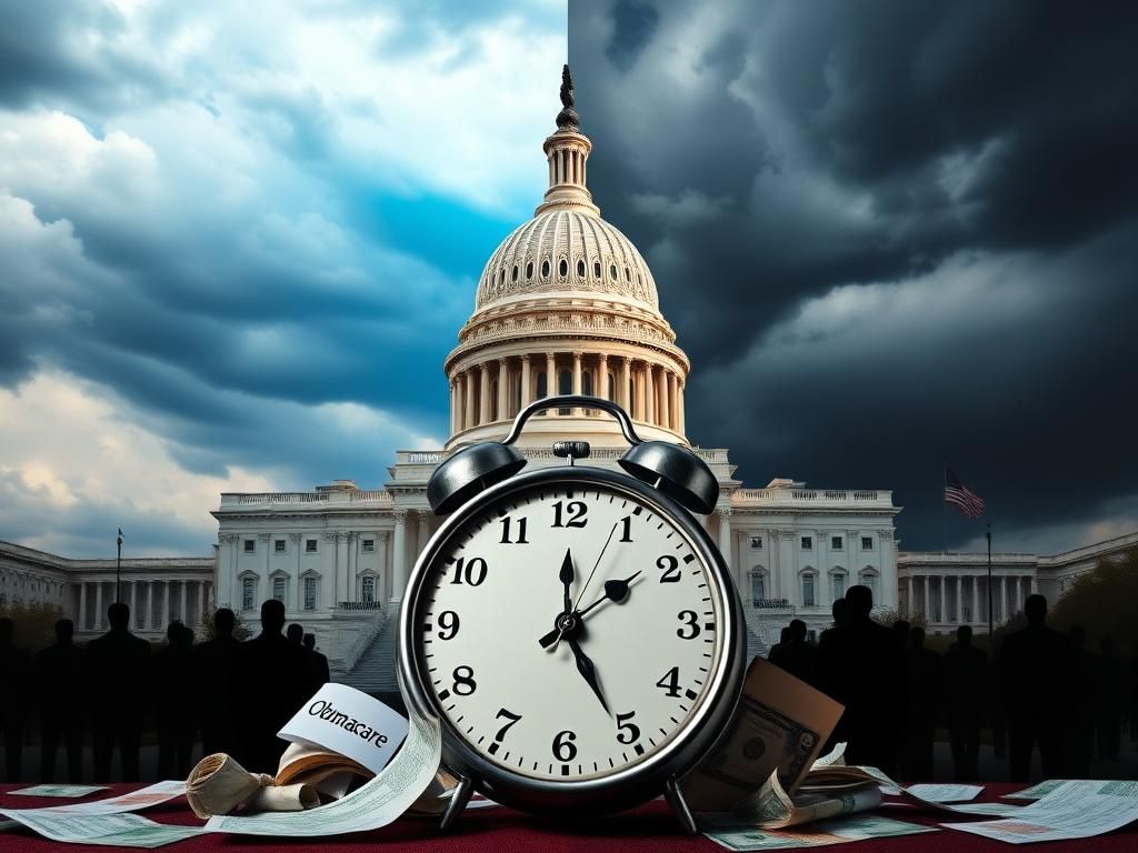 Flick International A divided U.S. Capitol building against a cloudy sky, illustrating the ongoing political tension in the Senate