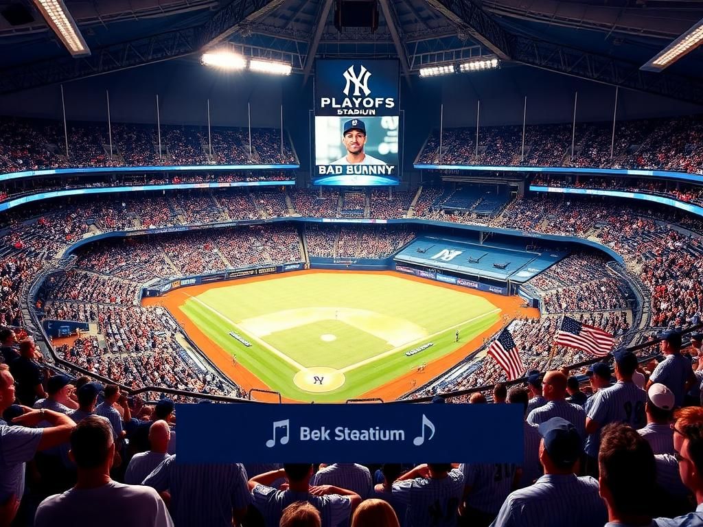 Flick International Crowded Yankee Stadium with fans during 'God Bless America' performance