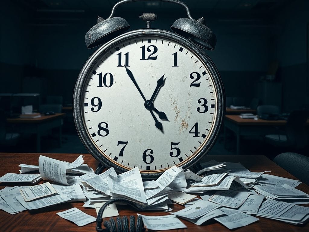 Flick International Close-up of a weathered clock with frozen hands symbolizing the government shutdown