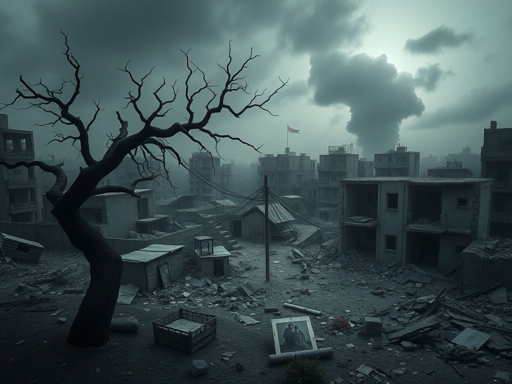 Flick International Desolate landscape of Gaza highlighting resilience amid destruction