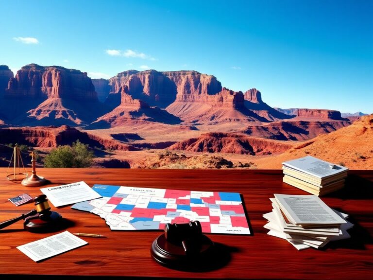 Flick International A split map of Utah displaying three congressional maps on a wooden table