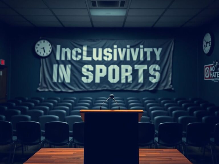 Flick International Empty podium in a tense public meeting about trans athlete policy