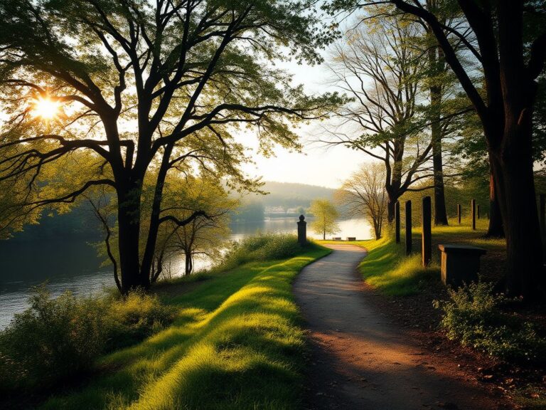 Flick International A serene view of the Richmond Slave Trail, showcasing its lush greenery and historical markers