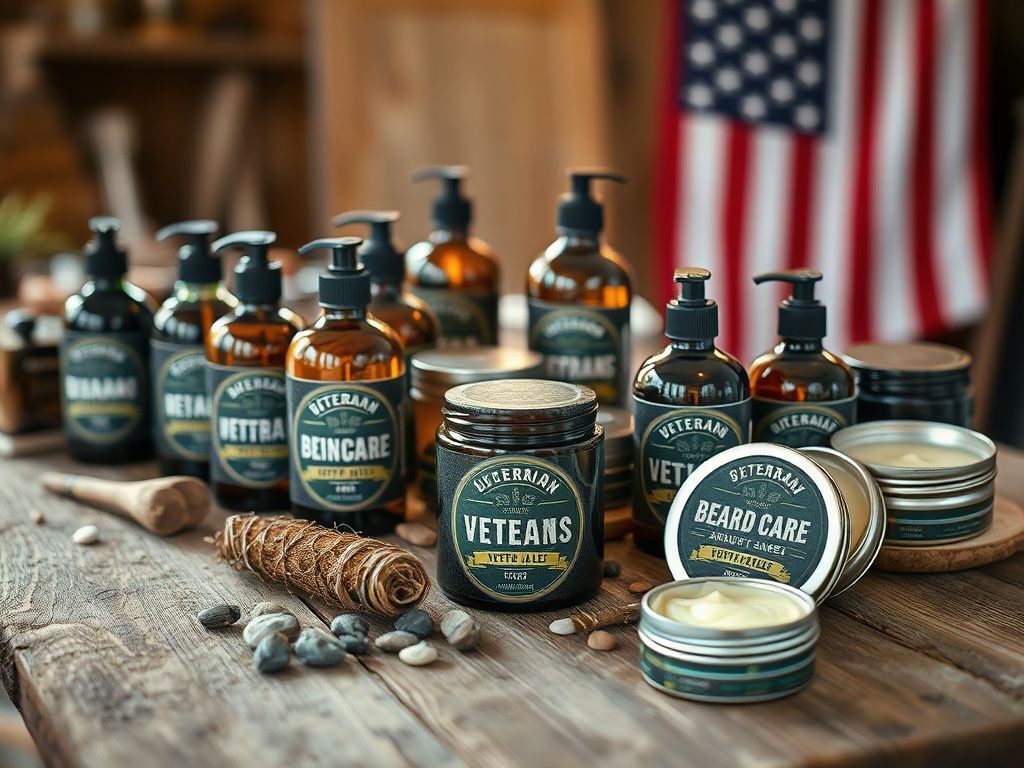 Flick International Luxurious beard care products displayed on a rustic wooden table