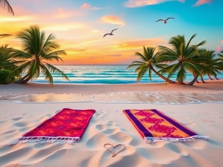 Flick International Serene beach scene at sunset symbolizing romantic connection