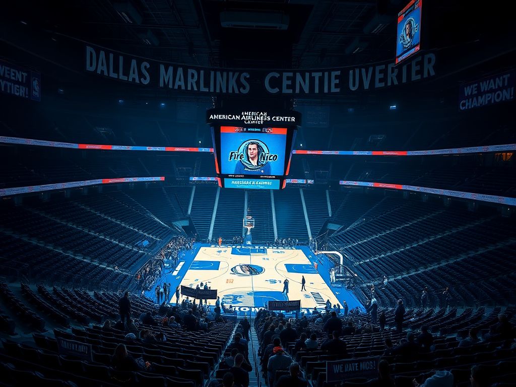 Flick International Empty stands of the American Airlines Center with Mavericks merchandise reflecting disappointment after general manager's firing