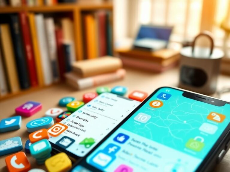 Flick International Close-up of a modern smartphone displaying parental control settings and digital safety tools
