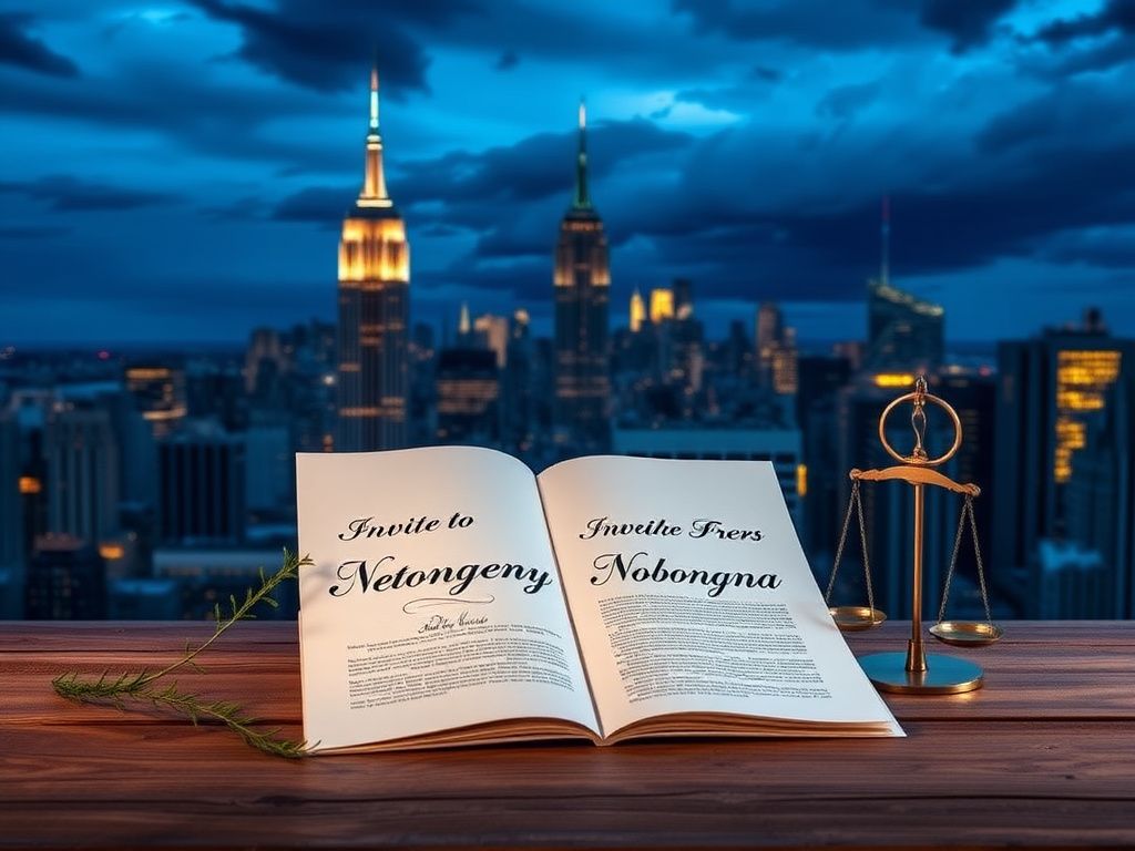 Flick International A dramatic skyline of New York City at dusk with iconic buildings illuminated