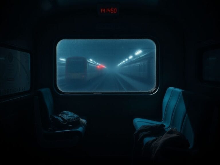 Flick International A deserted train carriage amidst a haunting atmosphere after a stabbing incident