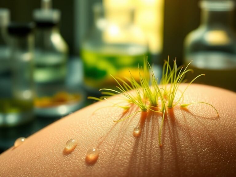 Flick International Close-up of healthy skin with fine hair growth showing new life and regeneration