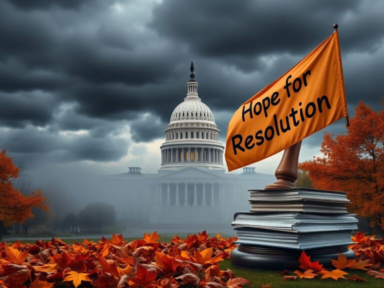 Flick International U.S. Capitol building shrouded in morning fog symbolizing uncertainty over government shutdown