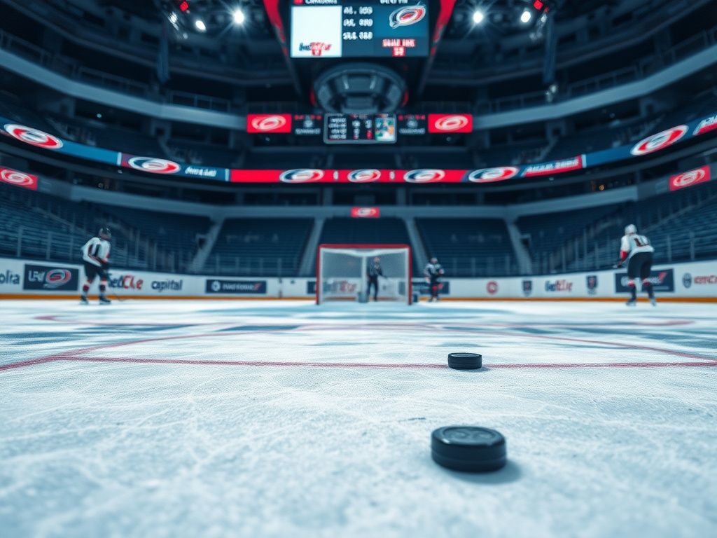 Flick International Dramatic ice hockey scene with players in action showcasing intensity and competition