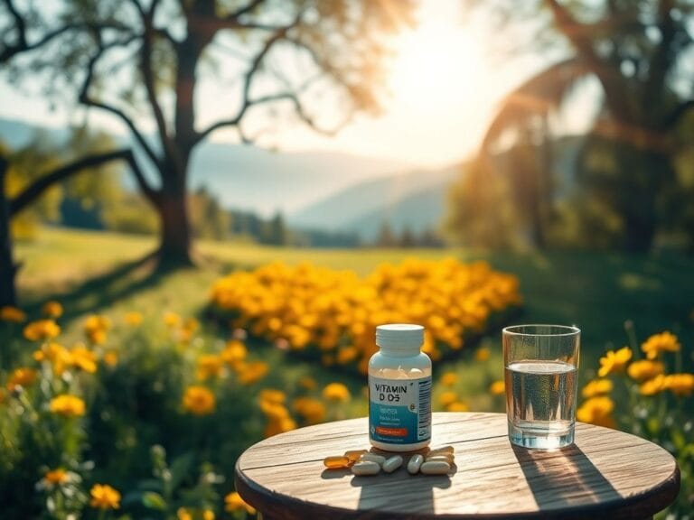 Flick International Heart-shaped garden with vibrant flowers and vitamin D3 supplements