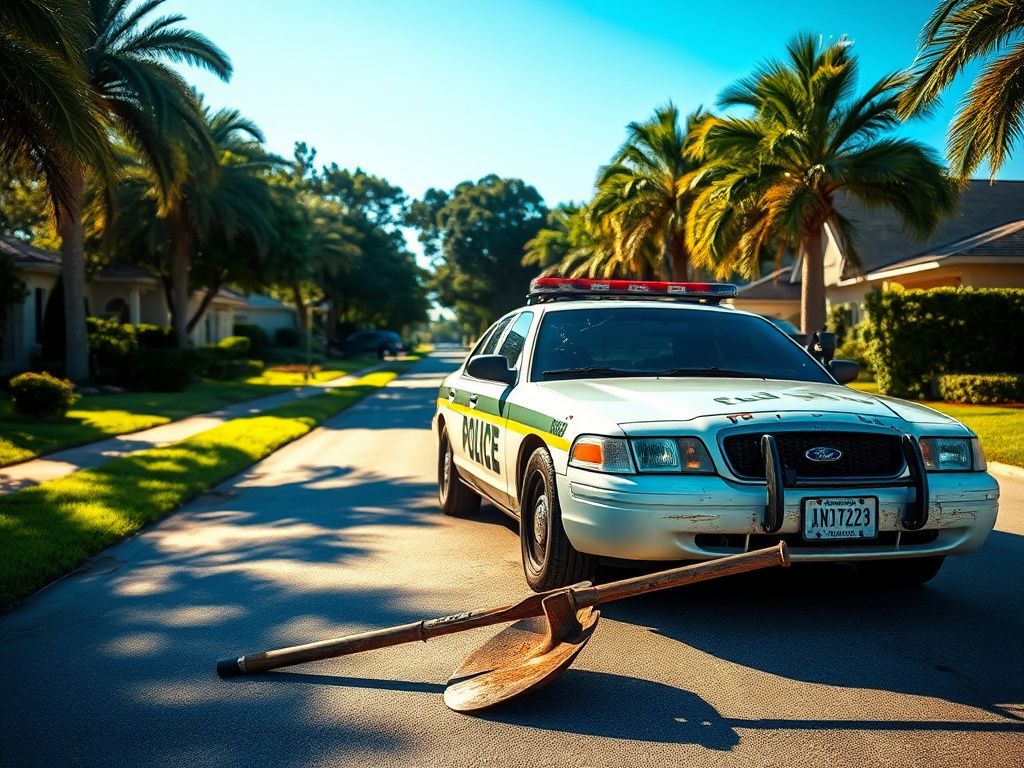 Flick International Police cruiser damaged by shovel attack in Florida neighborhood