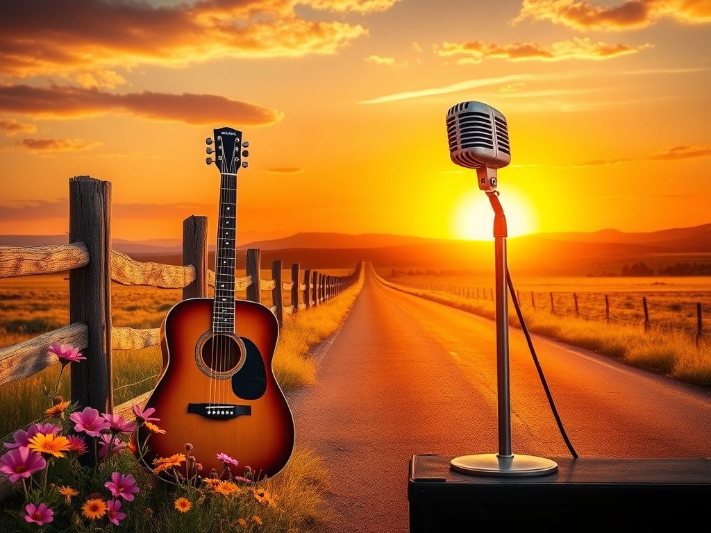 Flick International A vibrant sunset road symbolizing Dolly Parton's journey and resilience