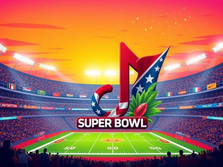 Flick International A vibrant football stadium scene celebrating diversity and culture at the Super Bowl