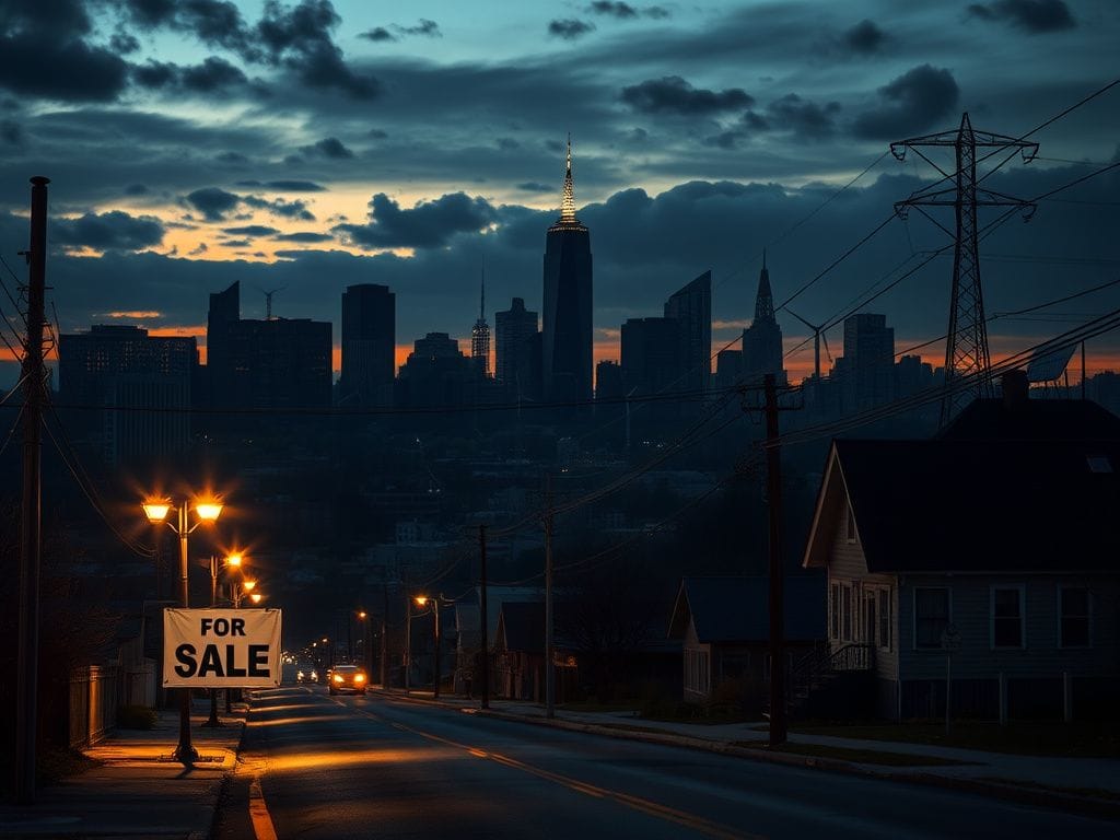 Flick International New York cityscape at dusk showing the skyline and energy-efficient home amidst rising utility costs