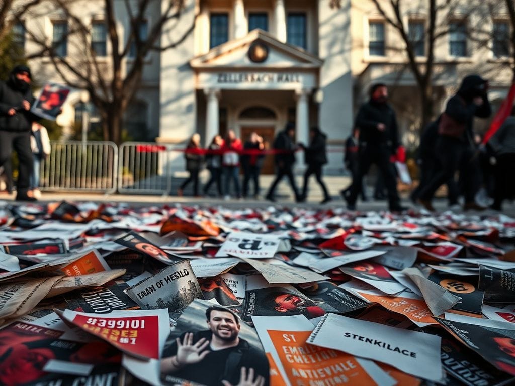 Flick International Chaotic scene at UC Berkeley during Turning Point USA event