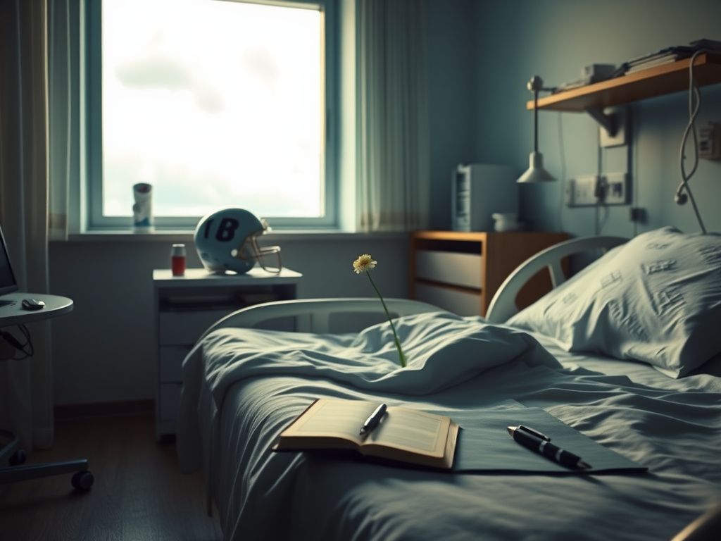 Flick International Hospital room depicting Bernie Kosar's journey towards a liver transplant