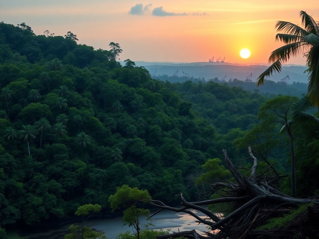 Flick International Lush Amazon rainforest with signs of environmental distress